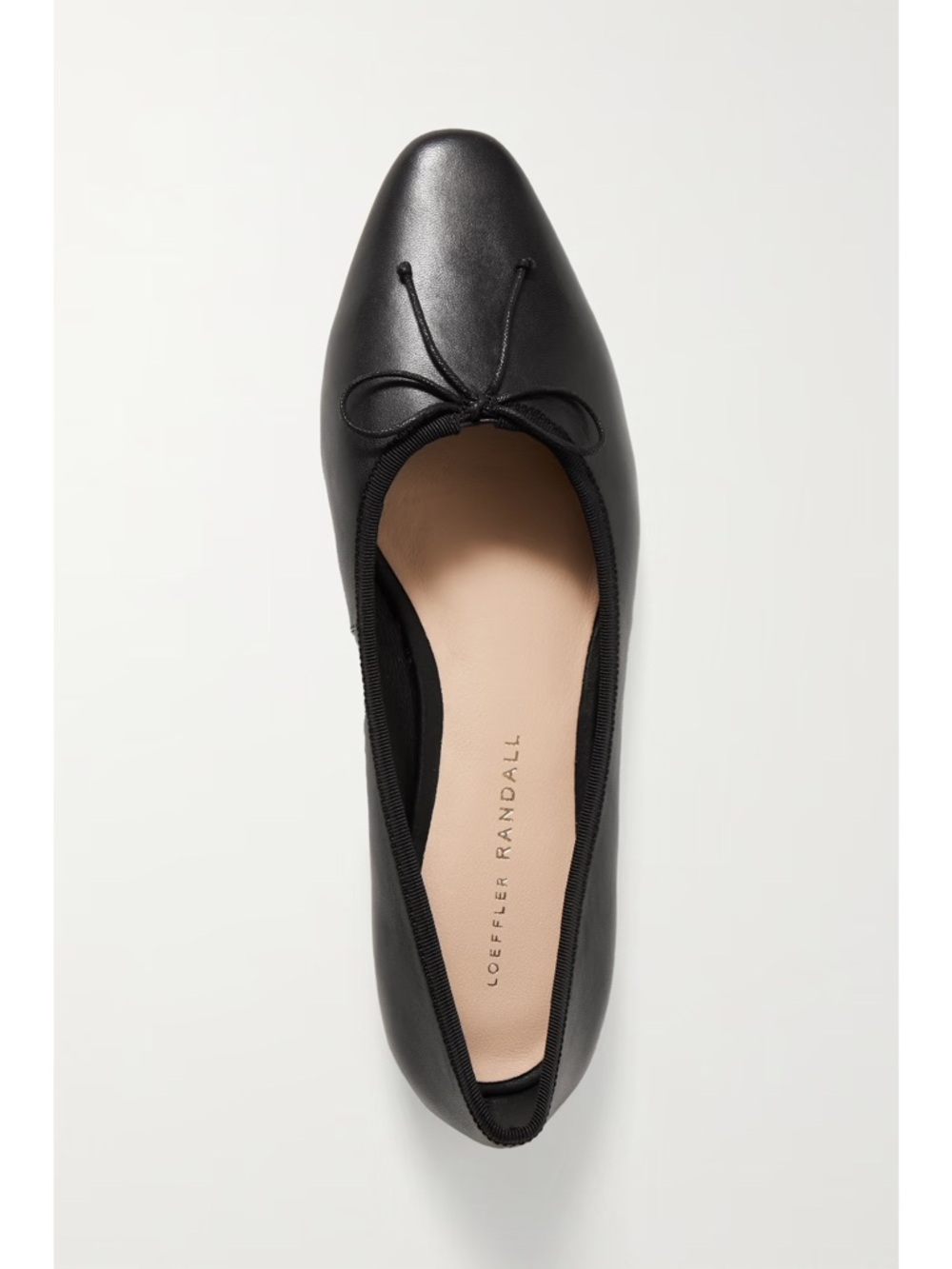 Loeffler Randall Black Leather Bow Ballet Flat